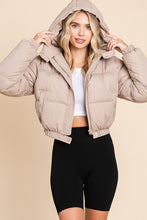 Load image into Gallery viewer, Beige Hooded Puffer
