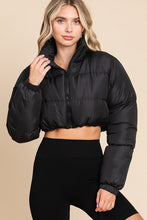 Load image into Gallery viewer, Black Crop Puffer Jacket
