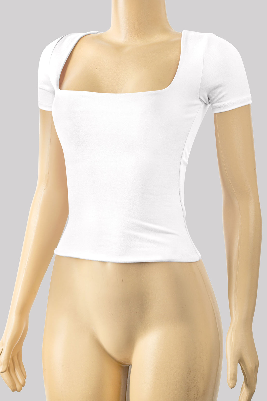 Square neck top - White