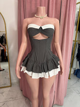 Load image into Gallery viewer, Taylor Pin Stripe Mini Dress - Gray

