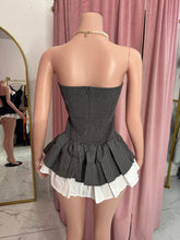 Load image into Gallery viewer, Taylor Pin Stripe Mini Dress - Gray
