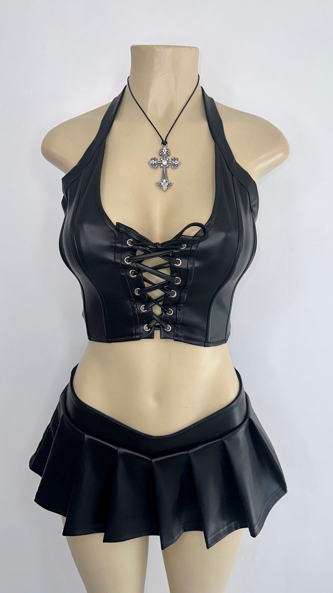 Black Leather Corset