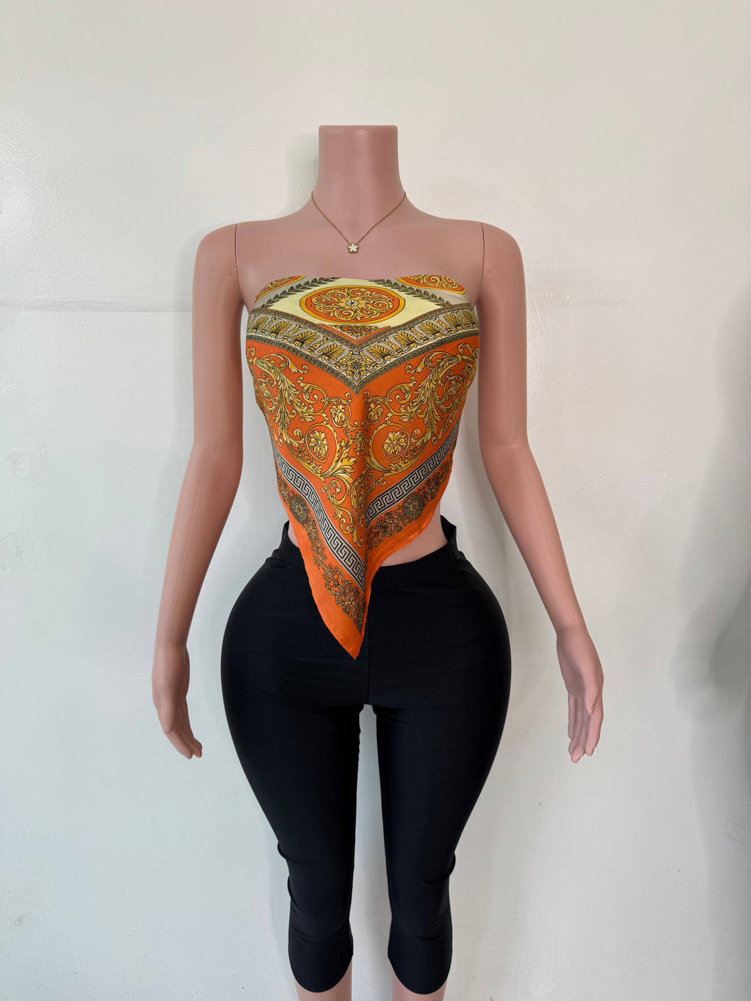 Vaughna Scarf Top - Orange
