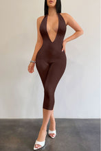 Load image into Gallery viewer, Jasmine Capri  Jumpsuit -Brown
