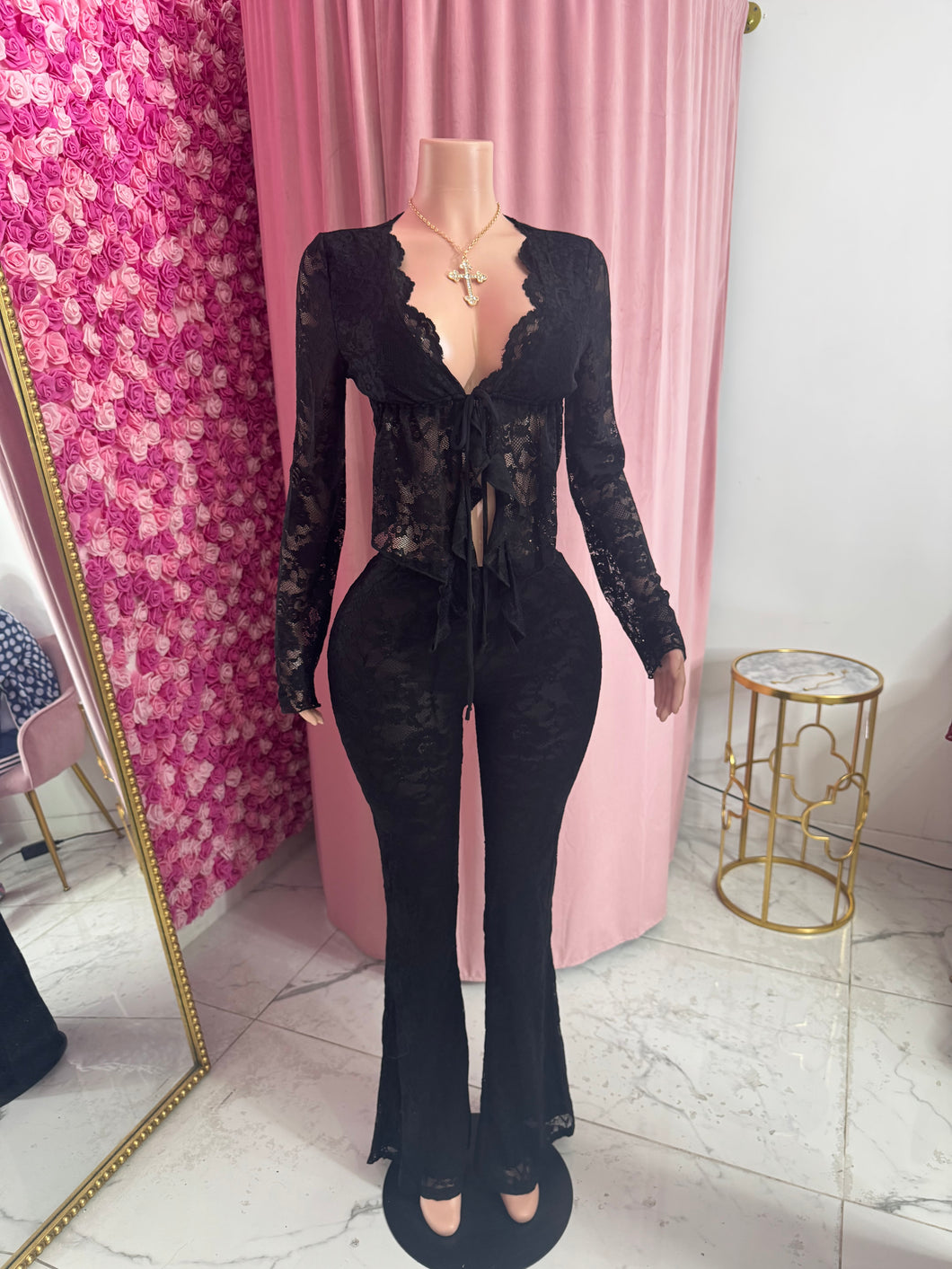Janelle Laced Set - Black