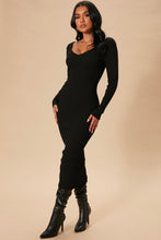 Load image into Gallery viewer, Lauren Ribbed Knit Dress - Black
