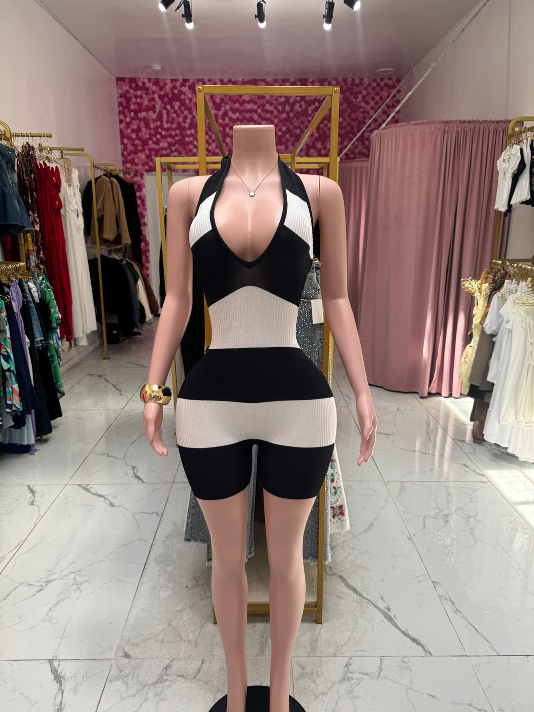 Ameli Halter Romper - White