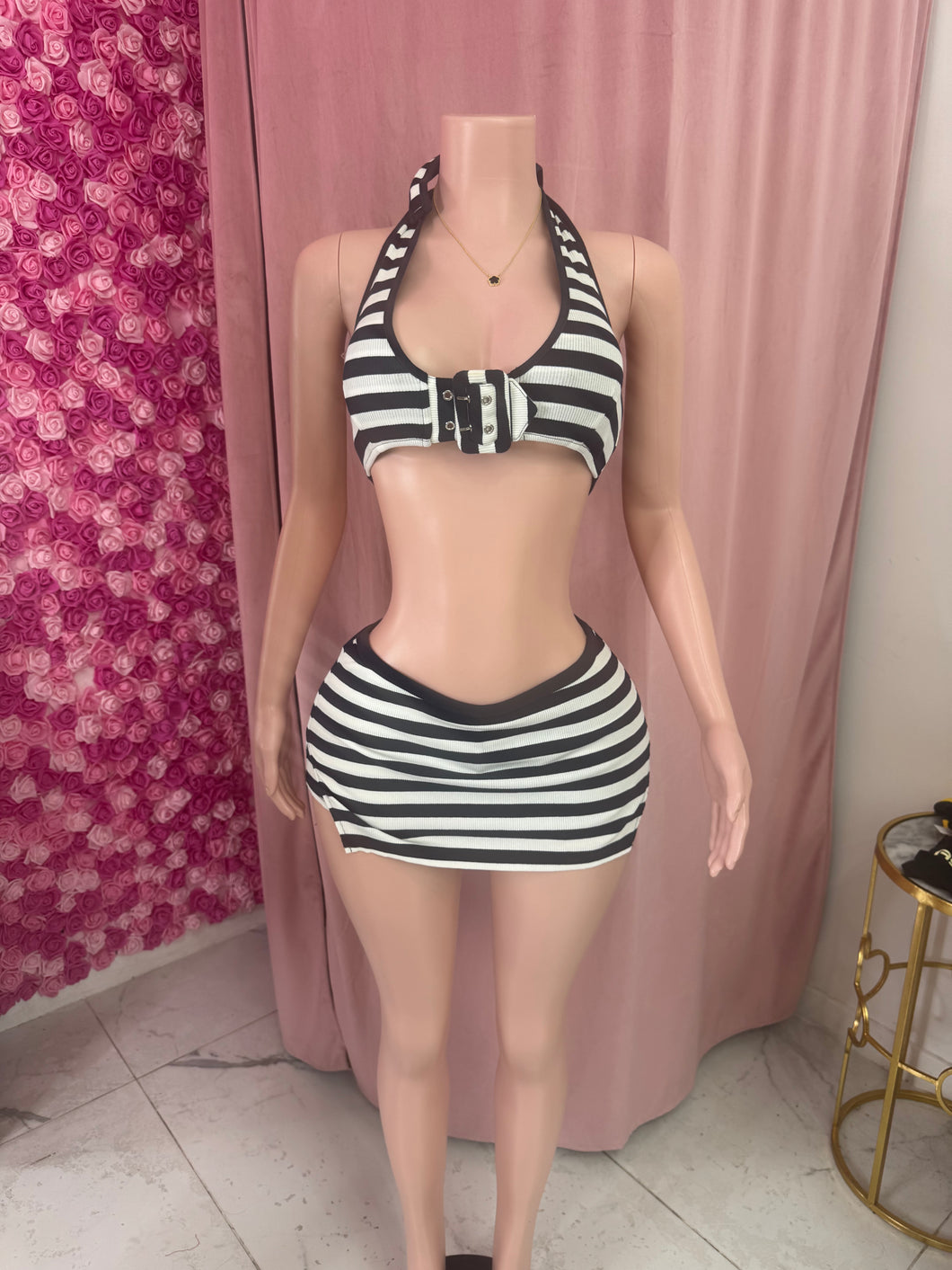 Hailey Striped Skirt Set