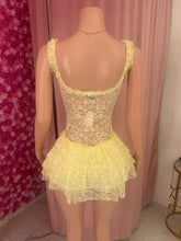 Load image into Gallery viewer, Echo Lace Mini Dress - Yellow
