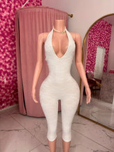 Load image into Gallery viewer, Lace Capri Jumpsuit - White
