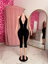 Load image into Gallery viewer, Lace Capri Jumpsuit - Black
