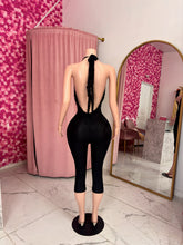 Load image into Gallery viewer, Lace Capri Jumpsuit - Black
