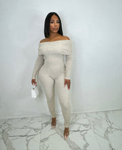 Load image into Gallery viewer, Noemie Off The Shoulder Jumpsuit - Oatmeal
