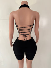 Load image into Gallery viewer, Stella Ribbed 2-Piece Halter Set - Black
