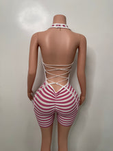Load image into Gallery viewer, Areti Striped Romper - Pink
