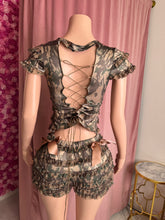 Load image into Gallery viewer, Camo Ruffled Short Set - Green
