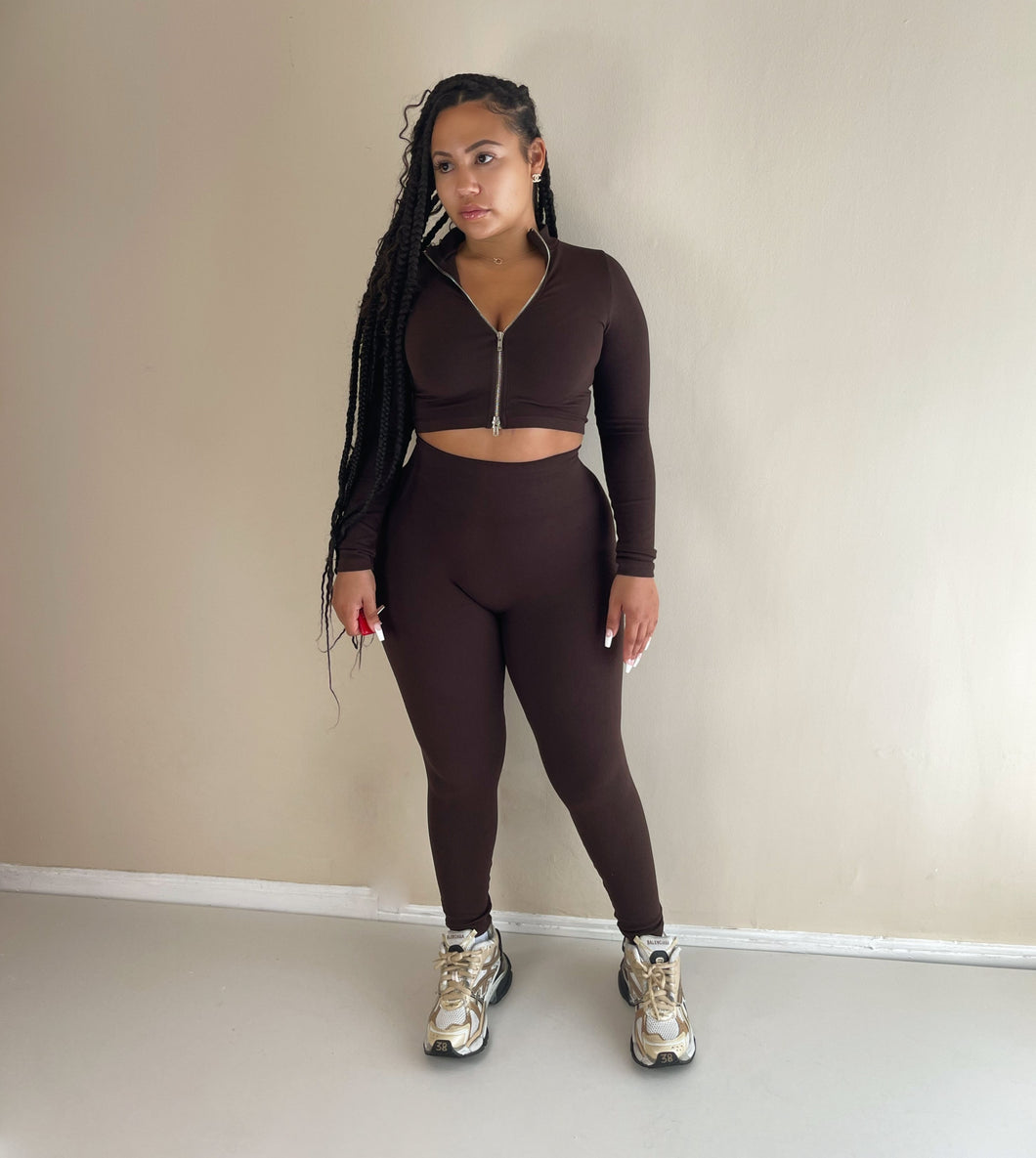 Brandy Leggings Set - Brown