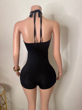 Load image into Gallery viewer, Sheena Gold Emboss Romper - Black

