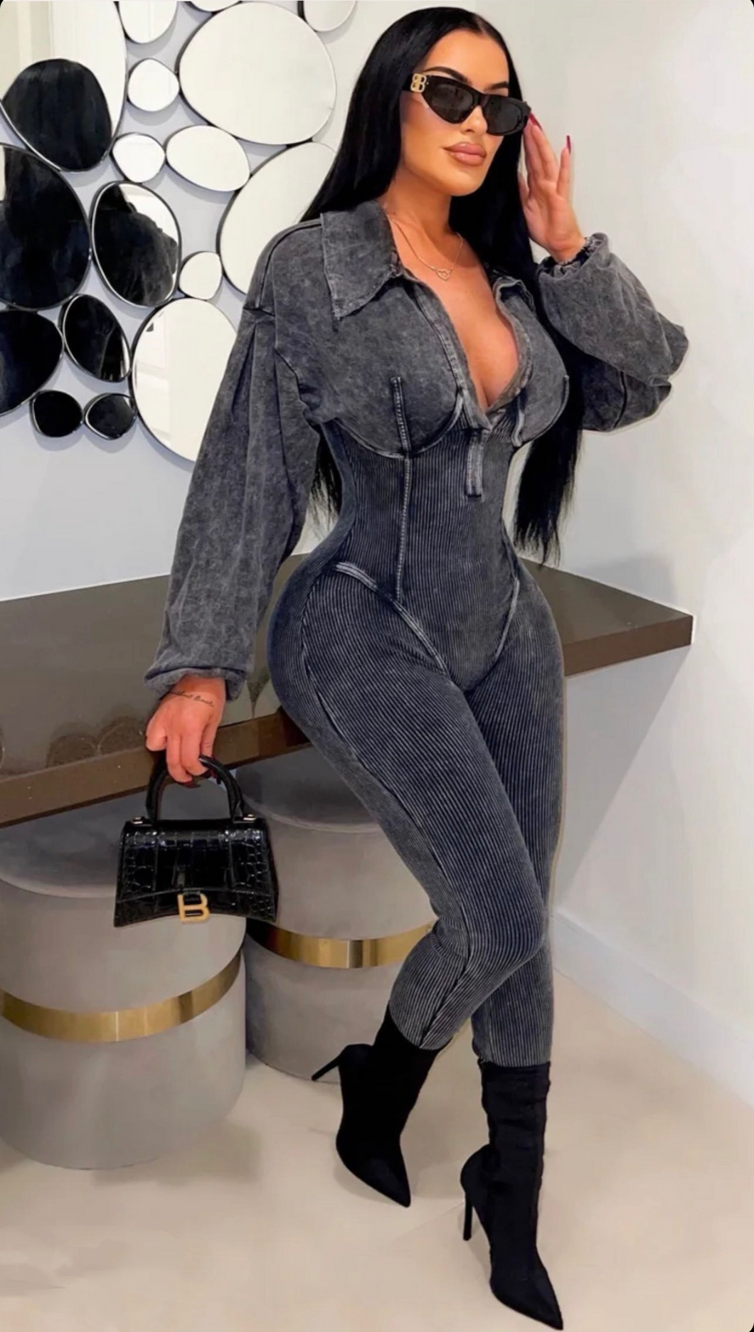 Xo Mineral Wash Jumpsuit