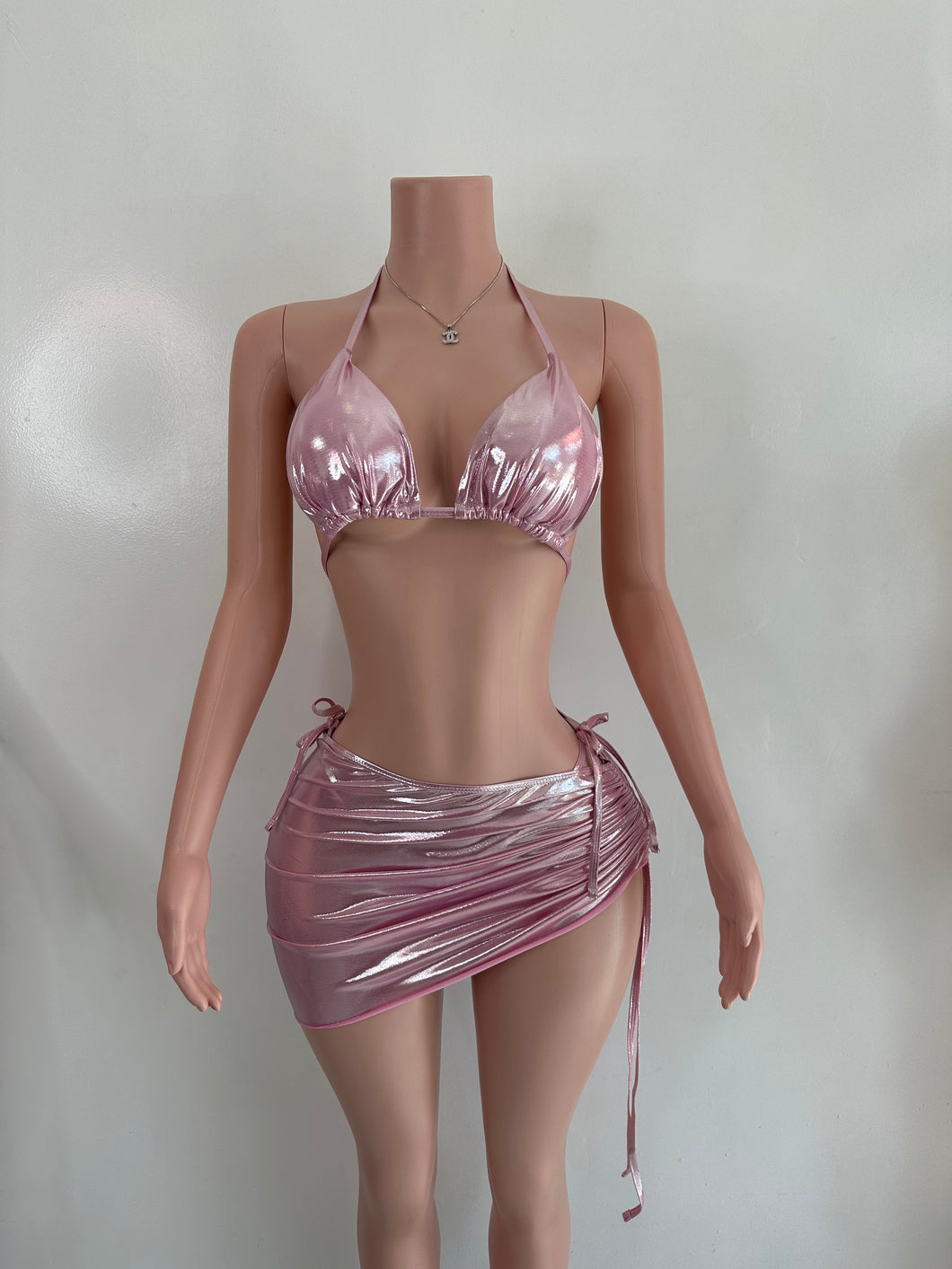 Metallic Bikini Set - Pink