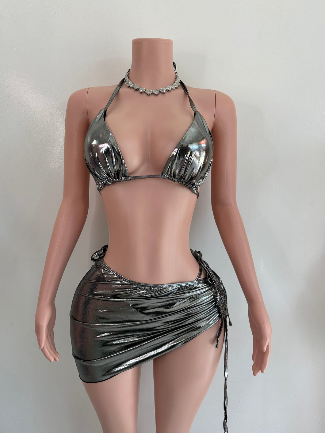 Metallic Bikini Set - Chrome