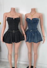 Load image into Gallery viewer, Doll Denim Dress - Dark Denim
