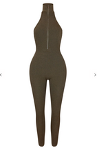 Load image into Gallery viewer, Baddie Brown Halter Jumpsuit
