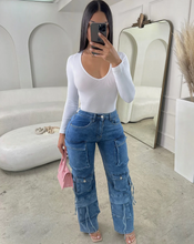 Load image into Gallery viewer, Lexi Denim Cargos
