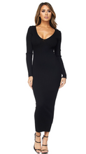 Load image into Gallery viewer, Lauren Ribbed Knit Dress - Black
