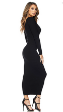 Load image into Gallery viewer, Lauren Ribbed Knit Dress - Black
