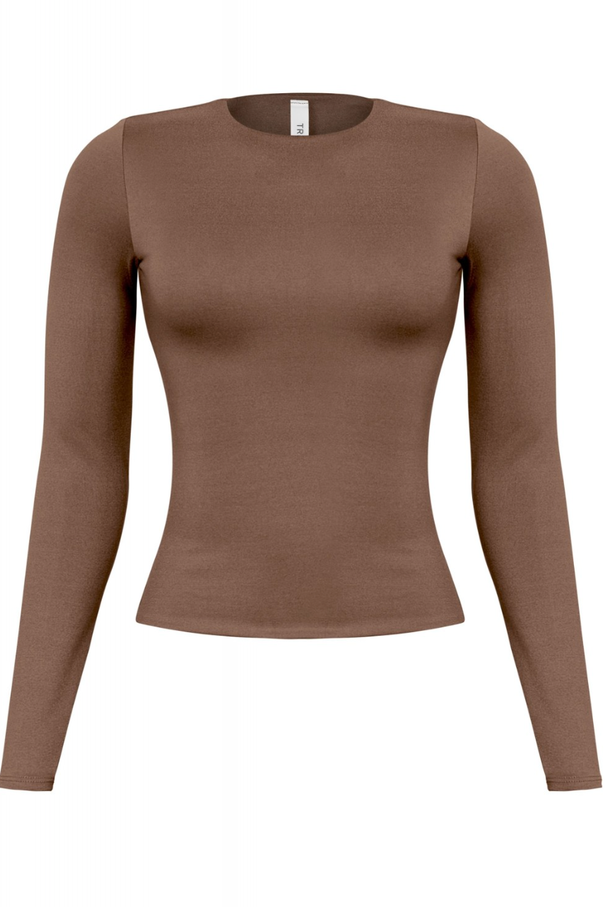 Luxe Long Sleeve Top - Brown