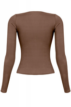 Load image into Gallery viewer, Luxe Long Sleeve Top - Brown
