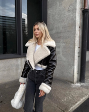 Load image into Gallery viewer, Black Shearling Jacket
