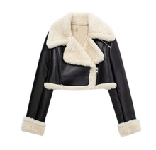 Load image into Gallery viewer, Black Shearling Jacket
