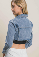 Load image into Gallery viewer, Cropped Denim Jacket - Vintage Blue
