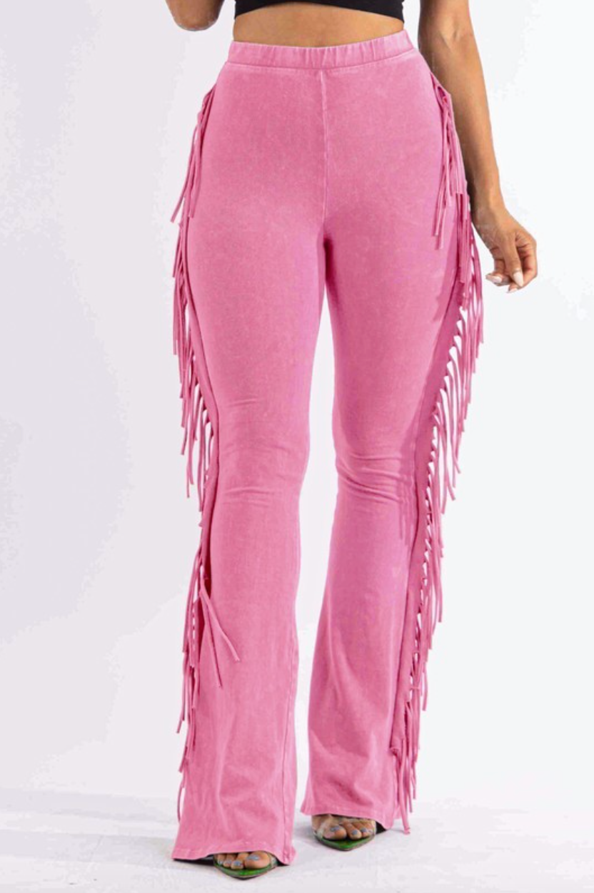 Fringe Pants - Pink