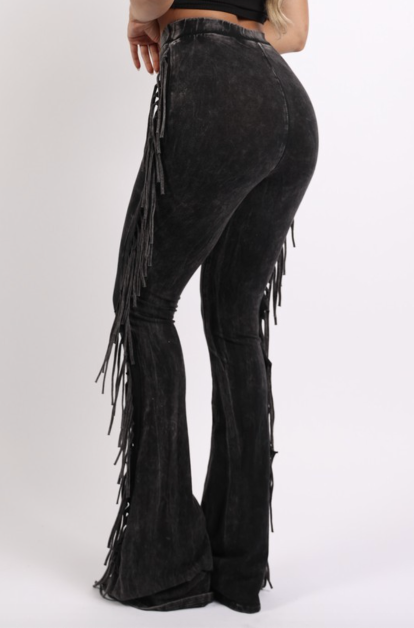 Fringe Pants - Black