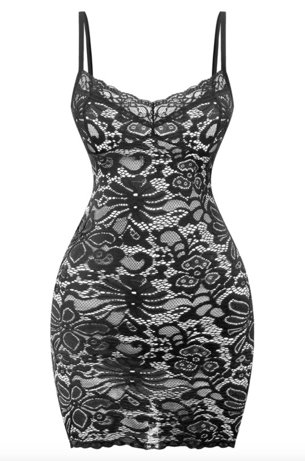 Lace Mini Dress - Black