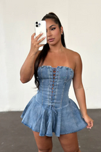 Load image into Gallery viewer, Dolly Denim Dress - Light Blue
