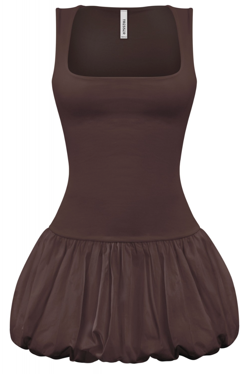 Bubble Dress - Brown