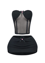 Load image into Gallery viewer, Cutesy Mesh Corset Skirt Set
