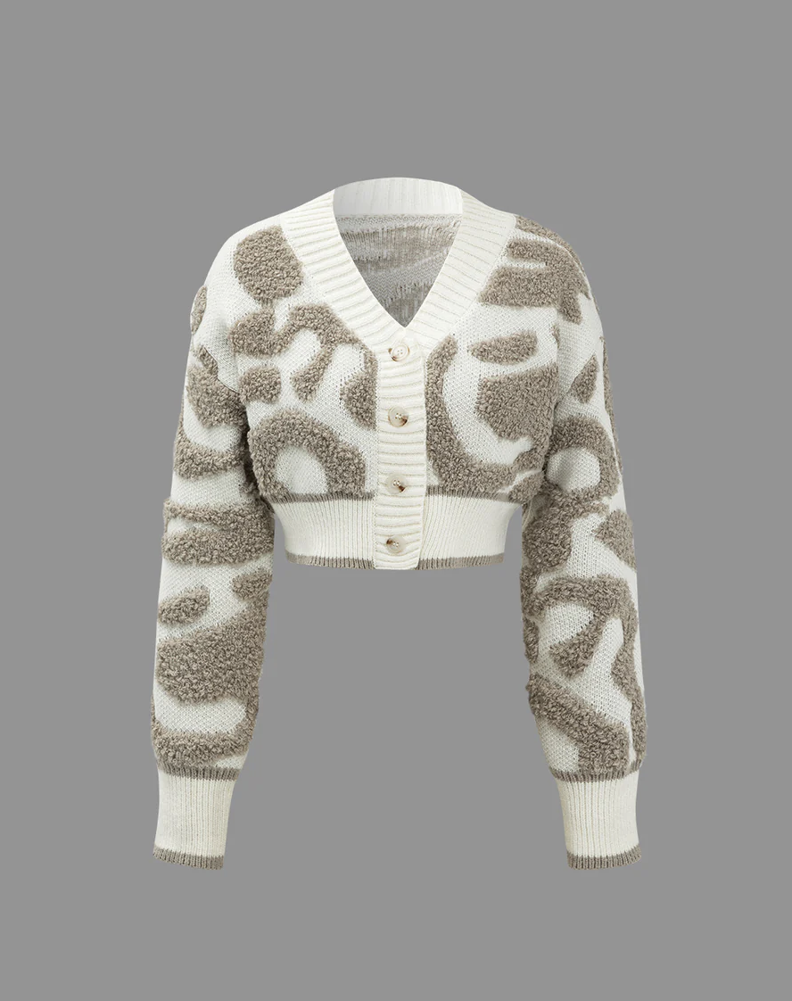 Callie Fluffy Knit Cardigan - Tan