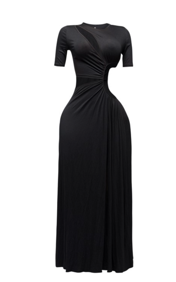 Daisy Cutout Dress - Black