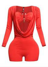 Load image into Gallery viewer, Dayana Cowl Romper - Red

