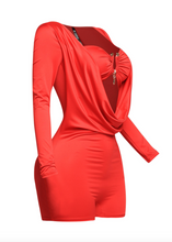 Load image into Gallery viewer, Dayana Cowl Romper - Red
