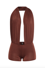 Load image into Gallery viewer, Cowl Neck Romper - Brown
