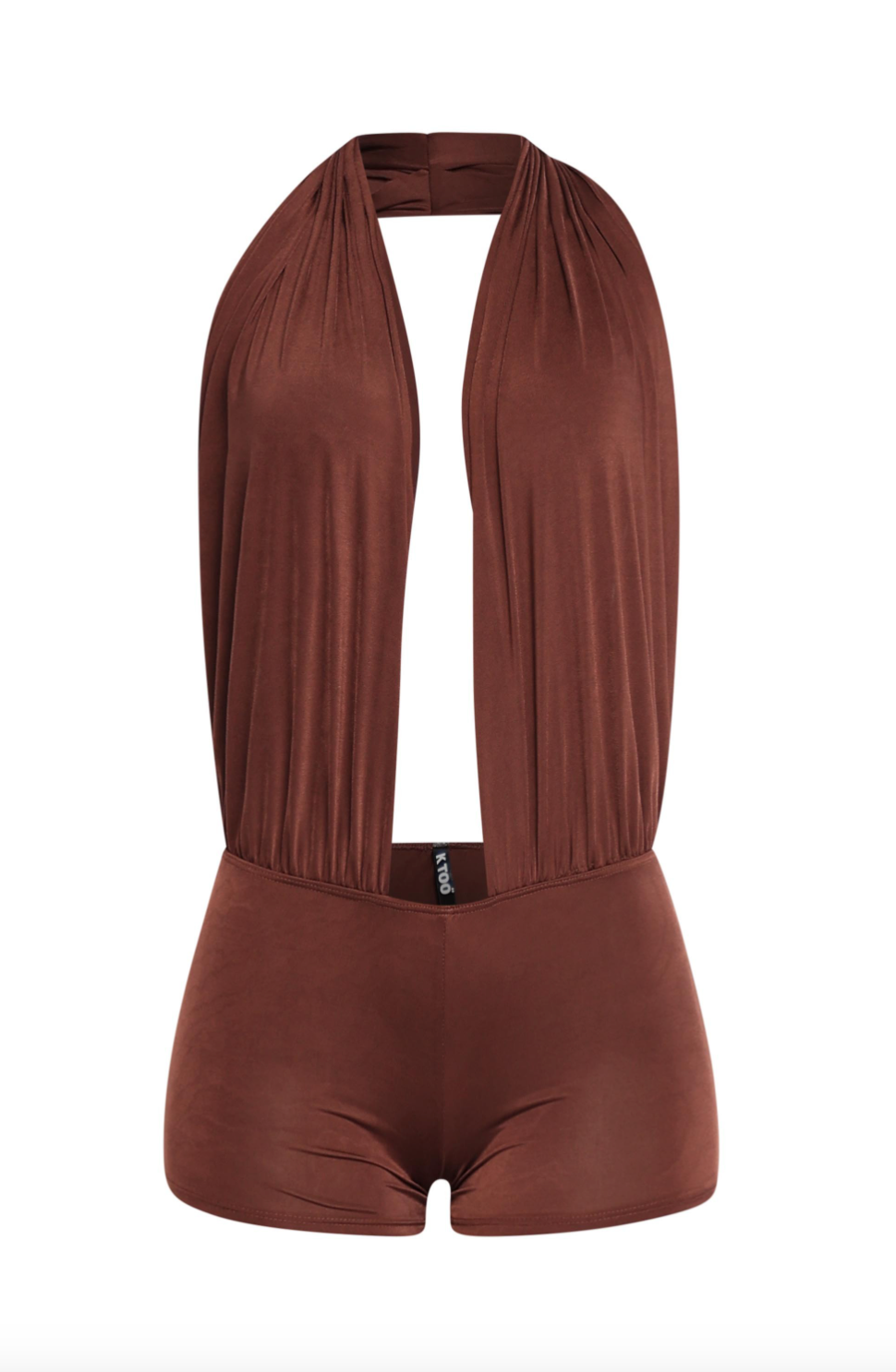 Cowl Neck Romper - Brown