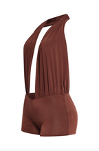 Load image into Gallery viewer, Cowl Neck Romper - Brown
