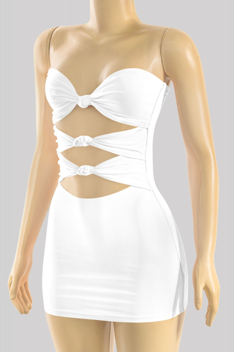 Tyla White Strapless Dress