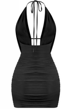 Load image into Gallery viewer, Cowl Neck Mini Dress - Black
